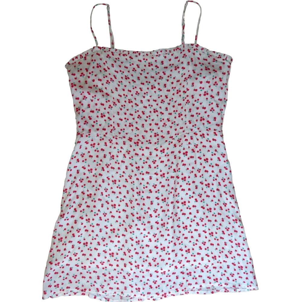Olivaceous Floral Mini Dress Sleeveless Back Zip White & Red Size Large NWOT